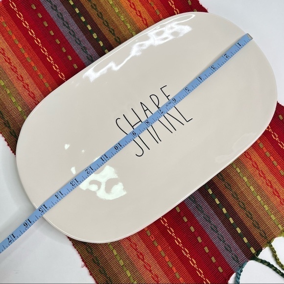 NEW Rae Dunn “SHARE” White Oval Ceramic Dinner Serving Thanksgiving 15” Platter - Picture 7 of 8